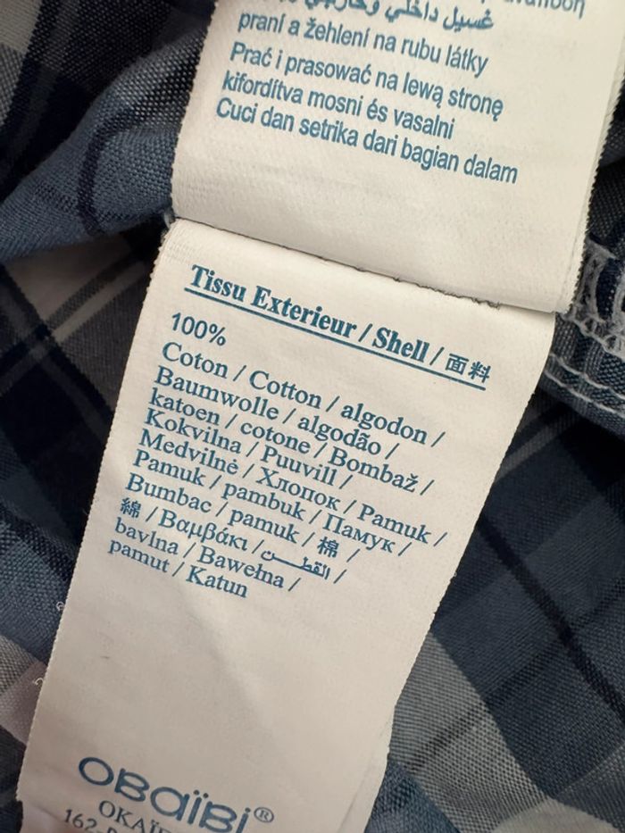 Jolie chemise bleu et blanc à carreaux Obaïbi 3 mois TBE - photo numéro 4