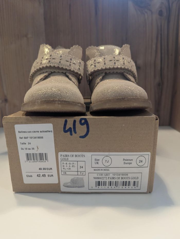 Bottines bébé fille pailletées – taille 24 - photo numéro 2