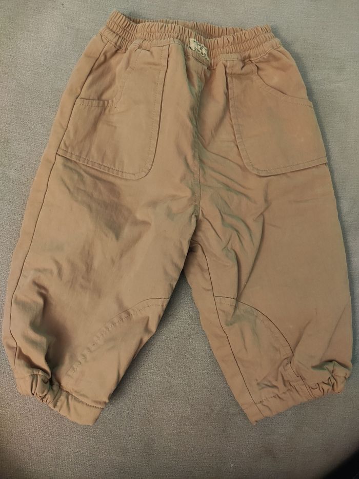 Pantalon doublé crème 12 mois grain de blé