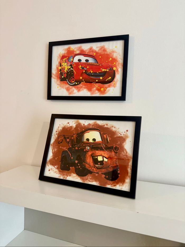 Lot de 2 tableaux Cars - décoration chambre enfant