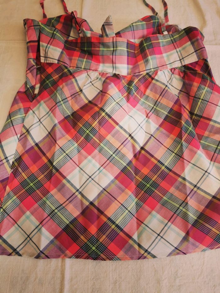 Débardeur Promod à carreaux taille 38 - photo numéro 2