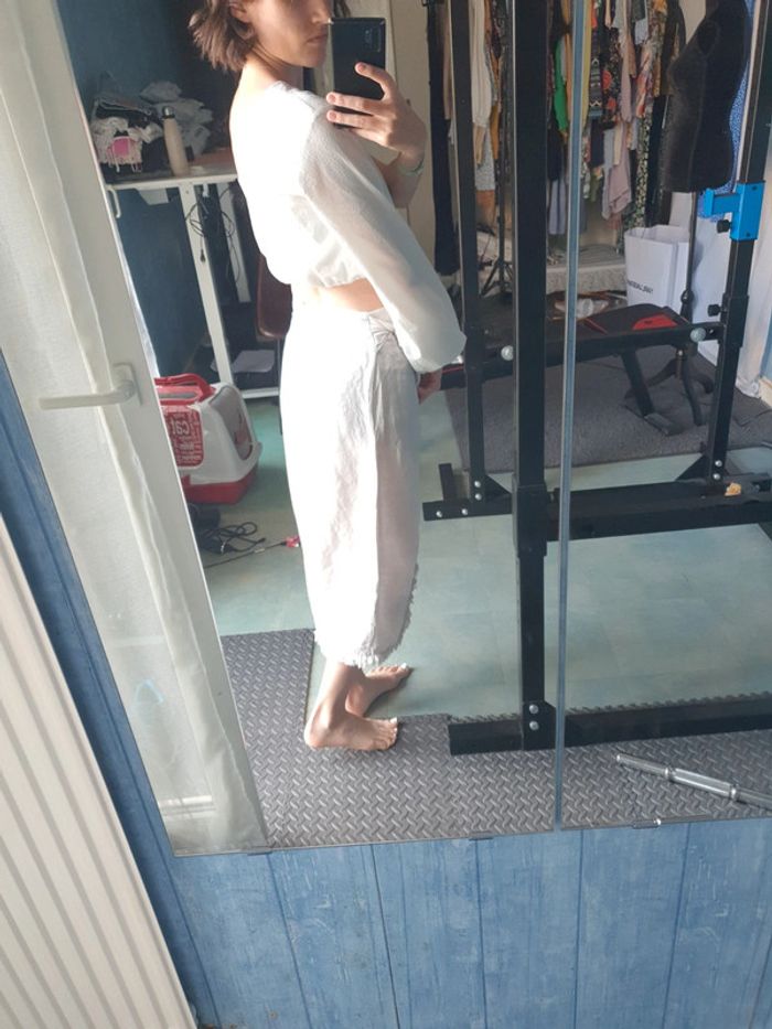 Jupe beige en lin - photo numéro 4