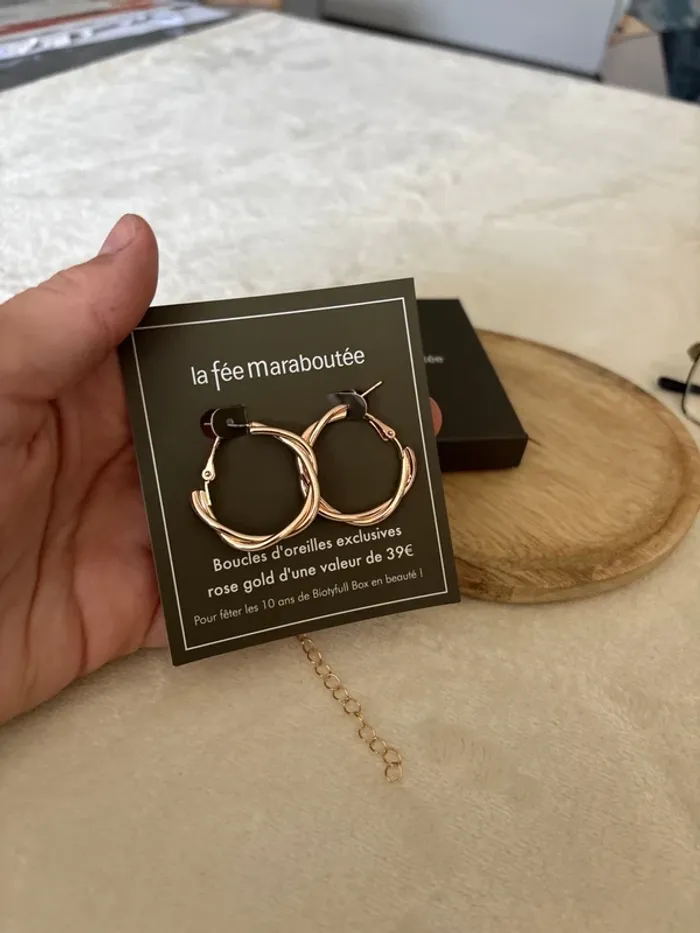 boucle d’oreille rose gold la fée maraboutée - photo numéro 3