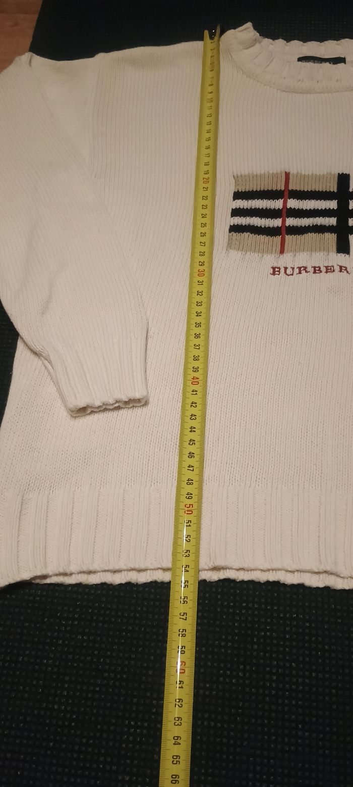 Pull Jersey Burberry London Size S/M Blanc Crème Coton - photo numéro 3