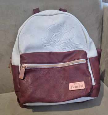 Sac à dos Disney Bambi bicolore blanc bordeaux format compact