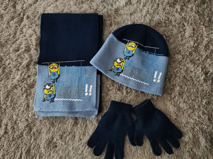 Ensemble écharpe, bonnet, gants Minions taille unique