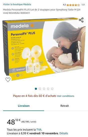 Medela soupape tire lait