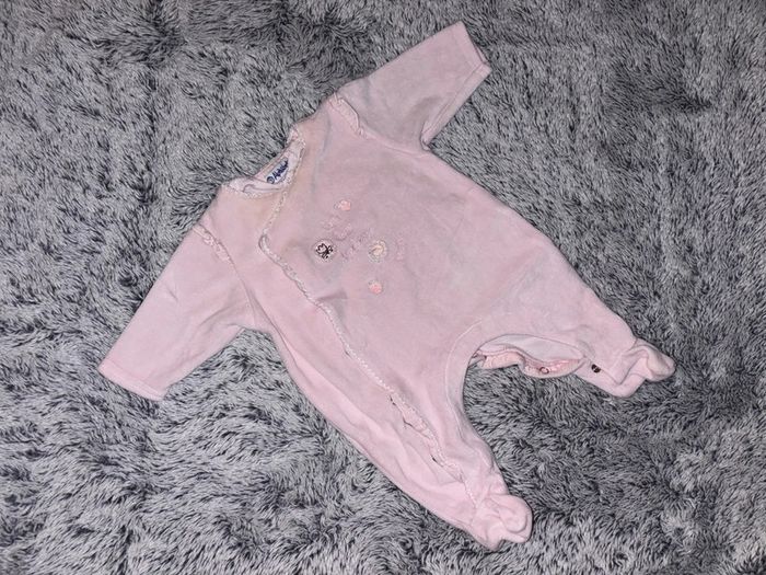 Pyjama velours fleur bébé
