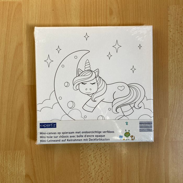 Kit Peinture Complet NEUF - Toile Licorne 25x25cm + Aquarelles