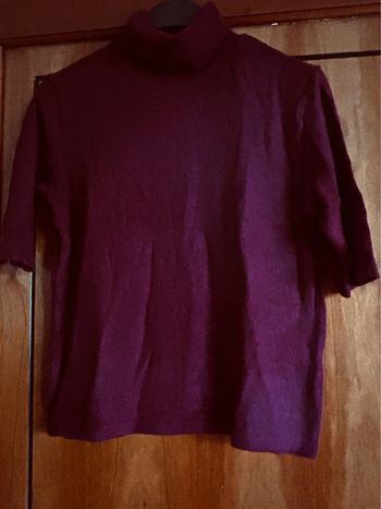 Blouse manches courtes col roulé bordeau 38 Subdued
