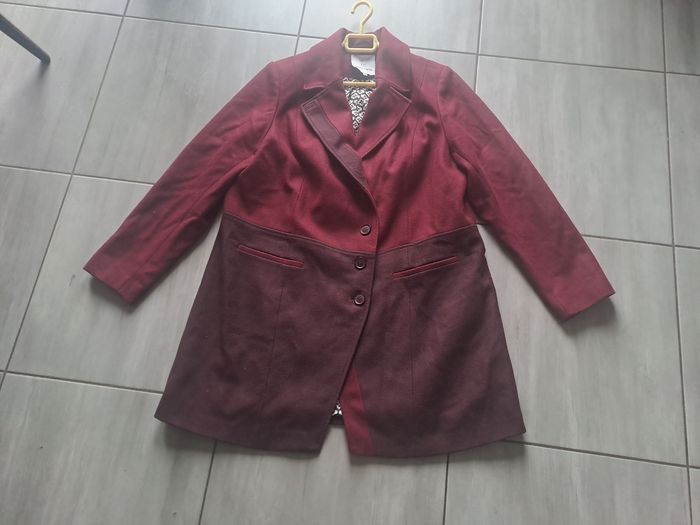 Manteau bicolore bordeaux Modavista Taille 50