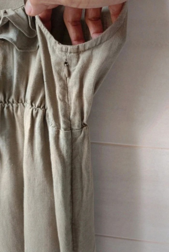 Robe Caroll 100% lin kaki t.42 - photo numéro 5