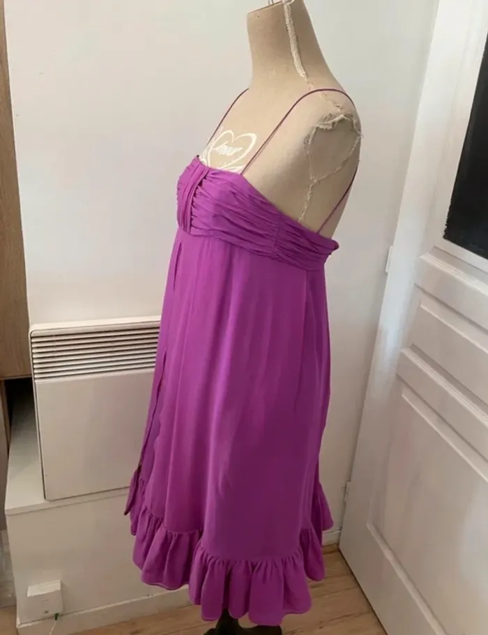 Adolfo Dominguez robe soirée en soie violette taille 36 - photo numéro 2