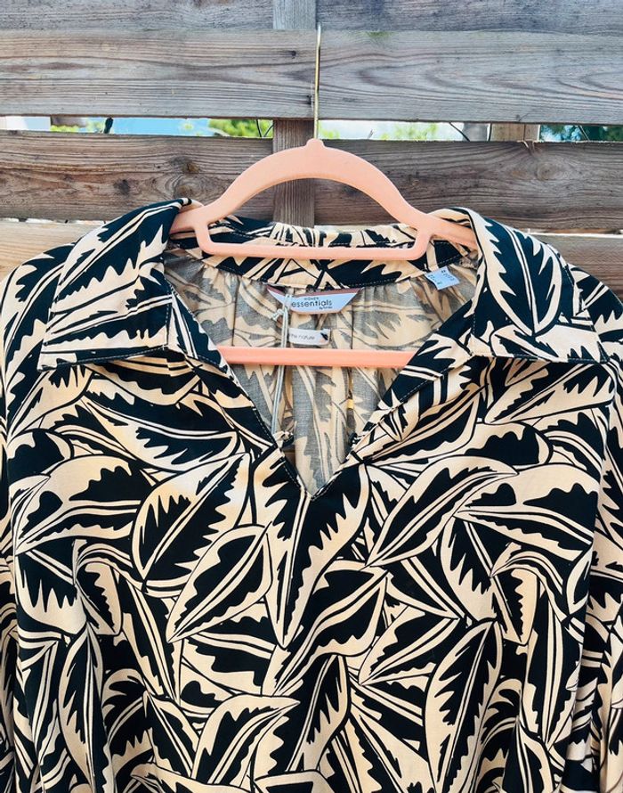 Robe à motifs noir & beige - Taille 48 - photo numéro 4