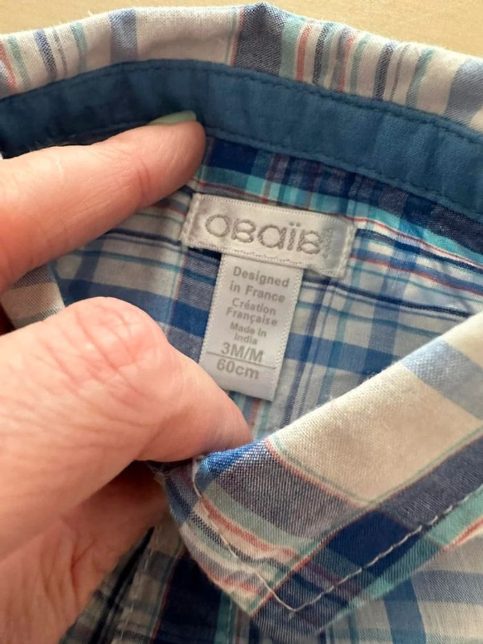 Chemise garçon été 3 mois 60 cm - photo numéro 2