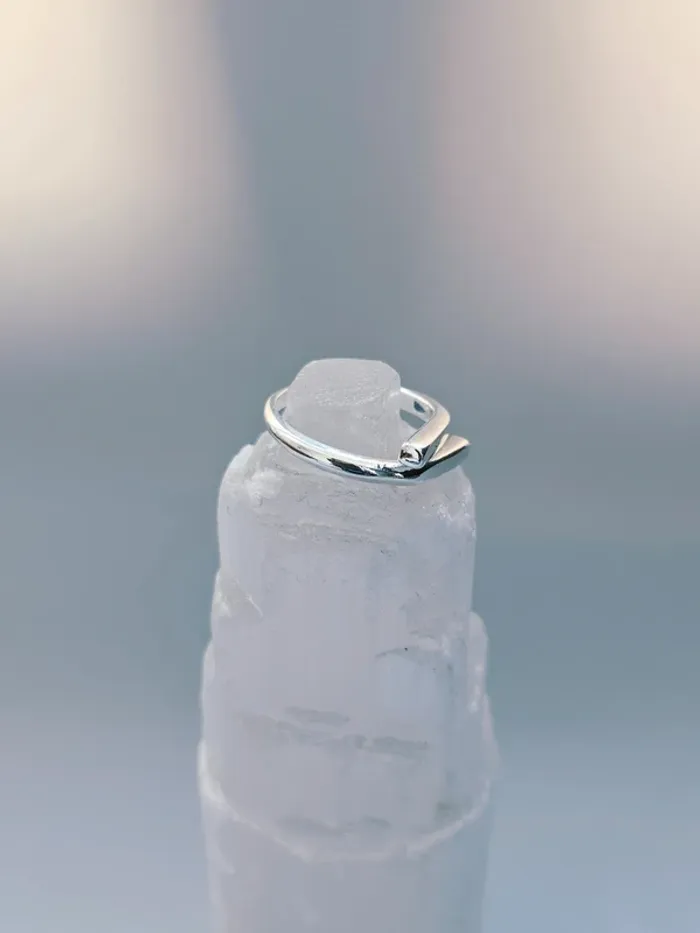 Bague acier inoxydable ouverte minimaliste ajustable - photo numéro 4