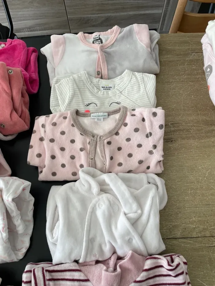 Lot de 14 pyjamas grenouillère 1 mois fille - photo numéro 5