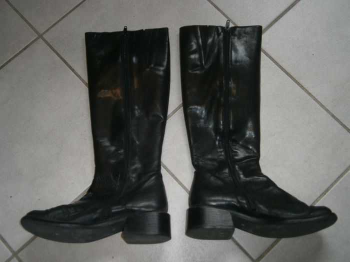 Bottes hautes en cuir noir P38 - photo numéro 2
