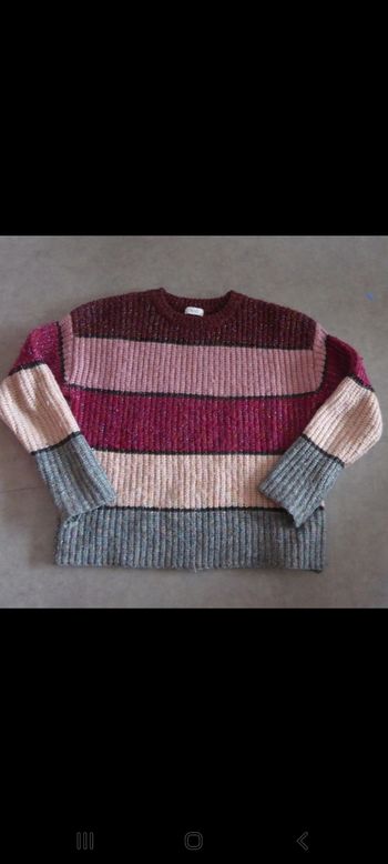 Pull larges bandes roses lurex Next - 6 ans