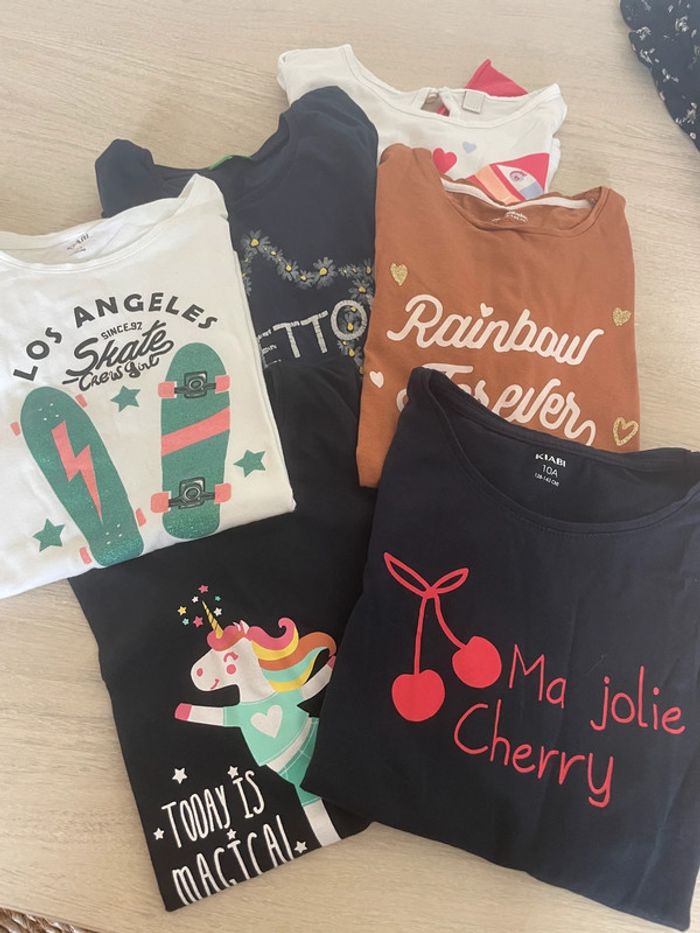 Lot de 6 tee-shirts fille 10 ans
