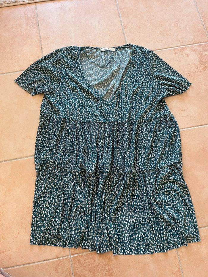 Robe à fleurs bleu