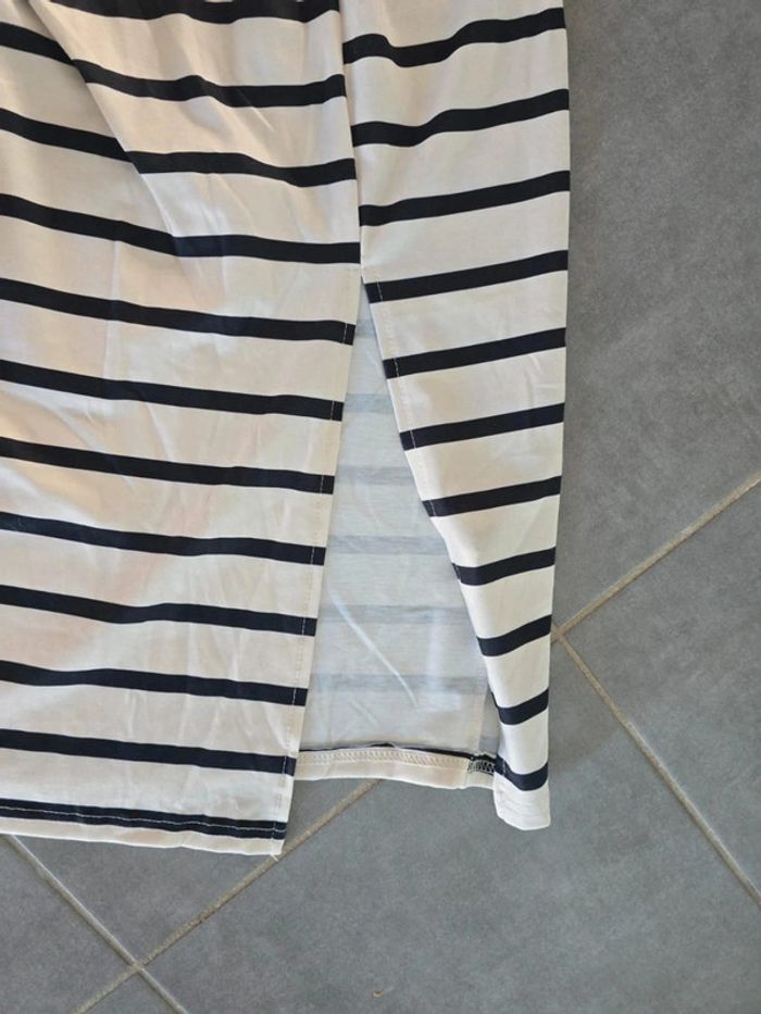 Robe beige rayée - photo numéro 4