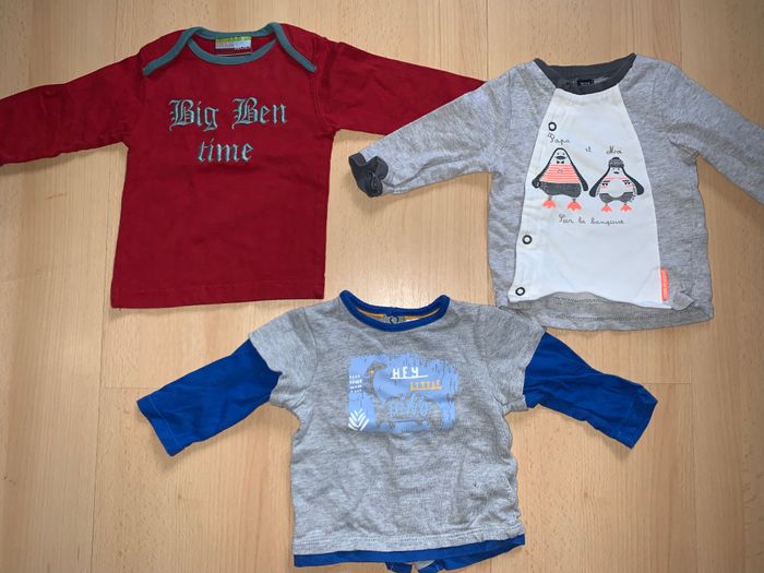 Lot de 3 t shirts manches longues taille 3 mois