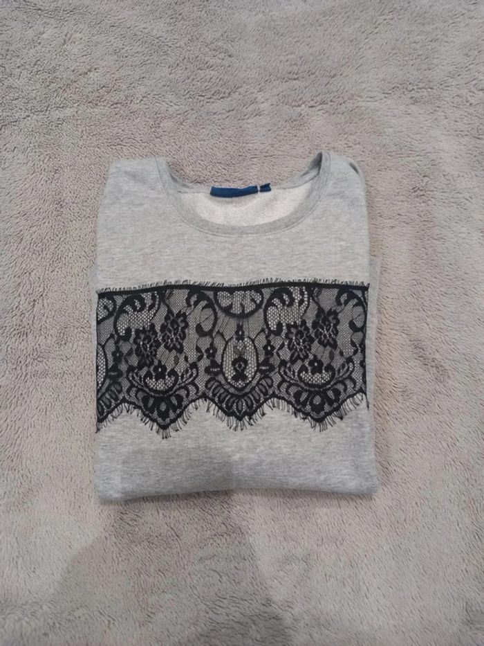 Pull/Sweat Vintage Gris dentelle