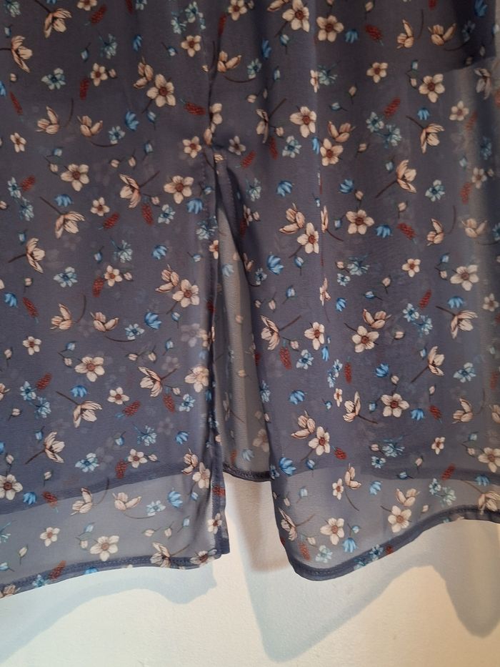 Robe grande taille en voile fleuri,  doublée - photo numéro 4