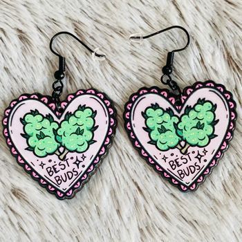 Boucles pendantes best buds cœurs
