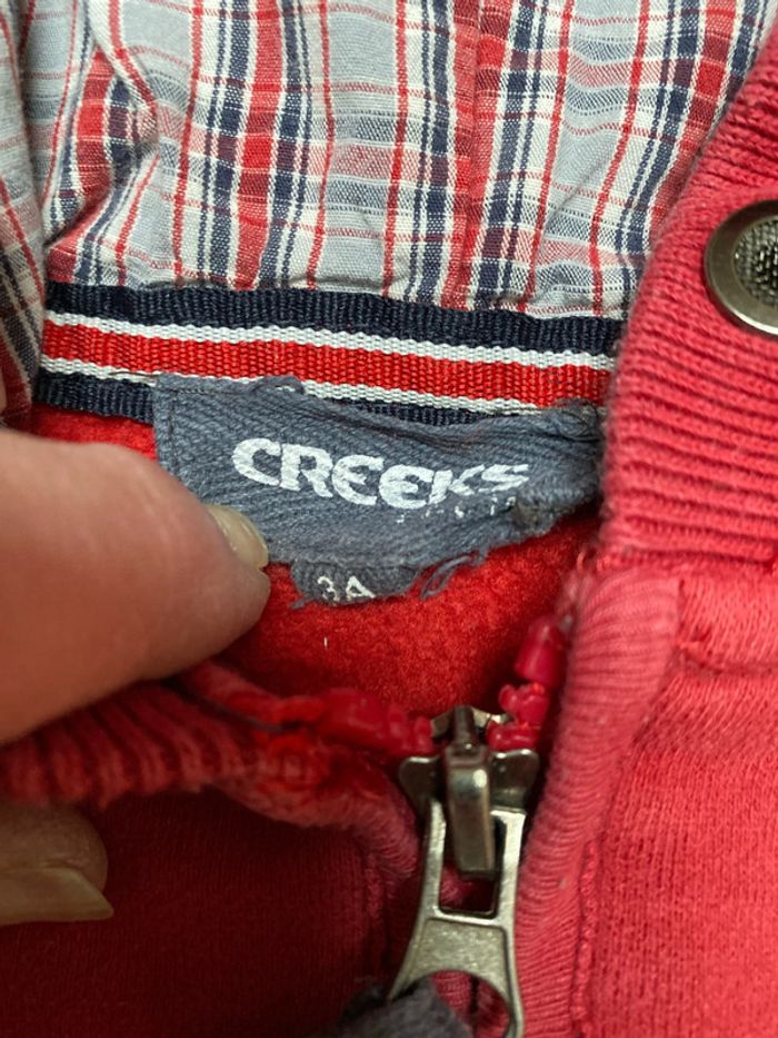 Blouson zippé rouge 3 ans Creeks - photo numéro 3