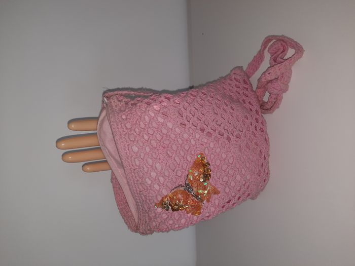 sac et bonnet rose crochet - photo numéro 6