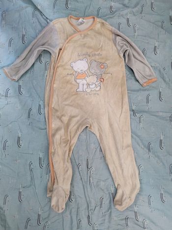 Pyjama velours ours family photo T.24 mois