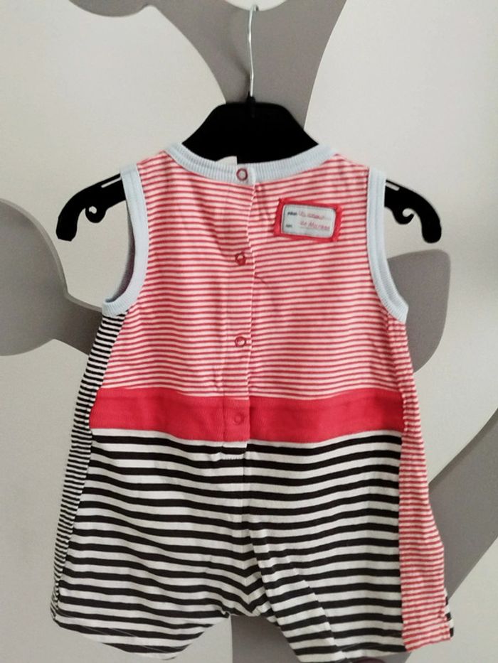 Combishort à rayures multicolores Marèse taille 6 mois - photo numéro 2