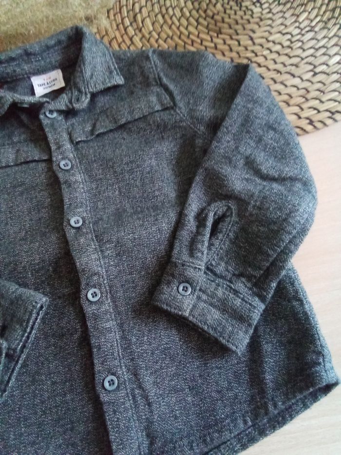 Chemise gris chiné manches longues Tape à l'oeil taille 3 ans - photo numéro 3