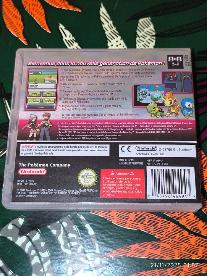 Pokemon Perle complet comme neuf -  Jeux DS - photo numéro 3