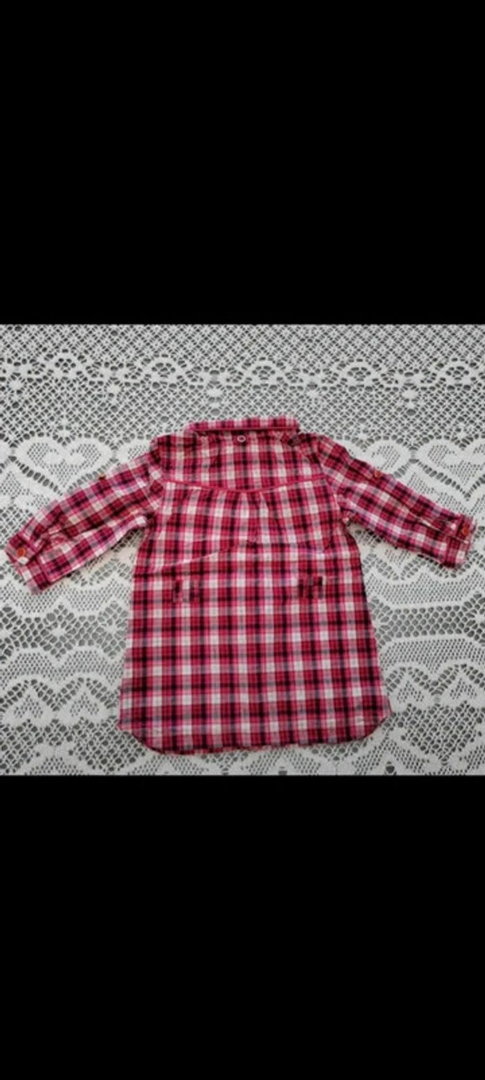 🩷Robe tunique rouge à carreaux 6 mois Tape à l'œil - photo numéro 3