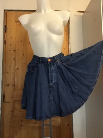 Jupe collector corolle asymétrique vintage 80s braguette boutons 100% tencel Gaultier Jean’s
