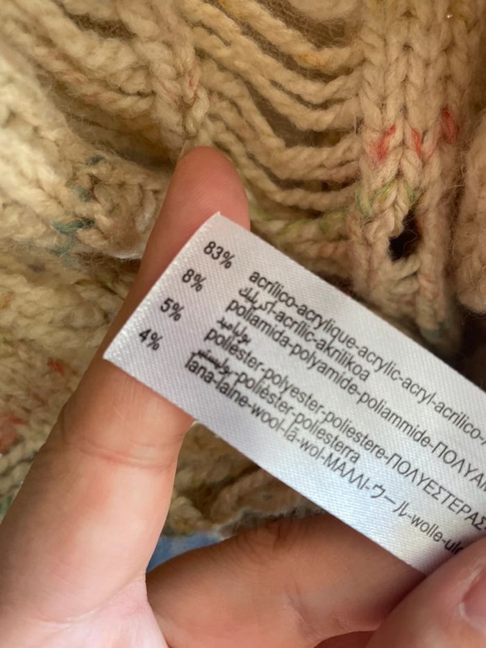 Pull beige effet usé Zara - photo numéro 6
