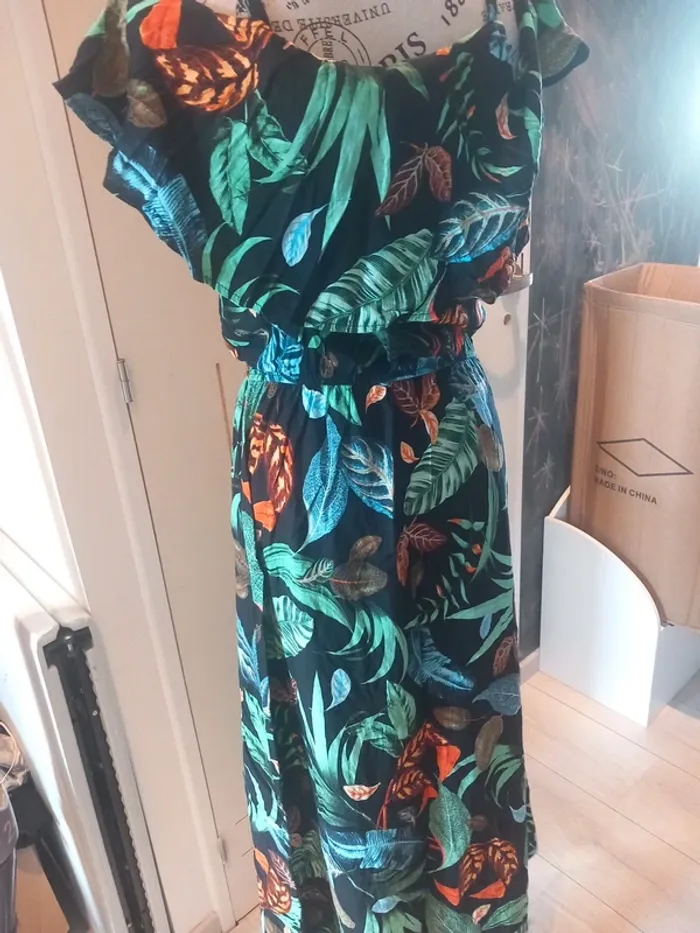 Robe longue été tropicale M - photo numéro 5
