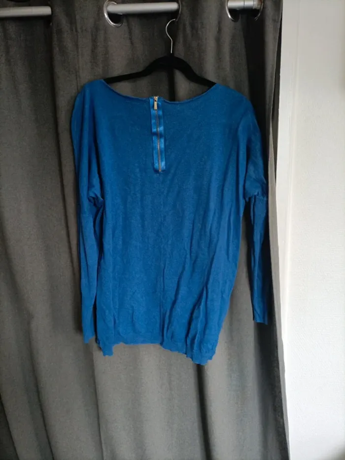 Pull an lainage bleu électrique - photo numéro 5