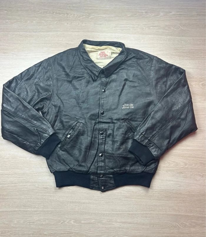 Blouson Vintage Cuir Hard Rock Cafe “Save The Planet” London New York Taille M - photo numéro 2