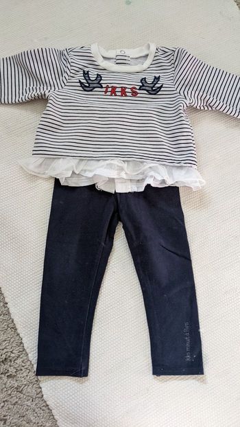 Ensemble IKKS rayé 12 mois