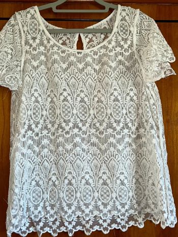 Blouse dentelle blanche taille unique