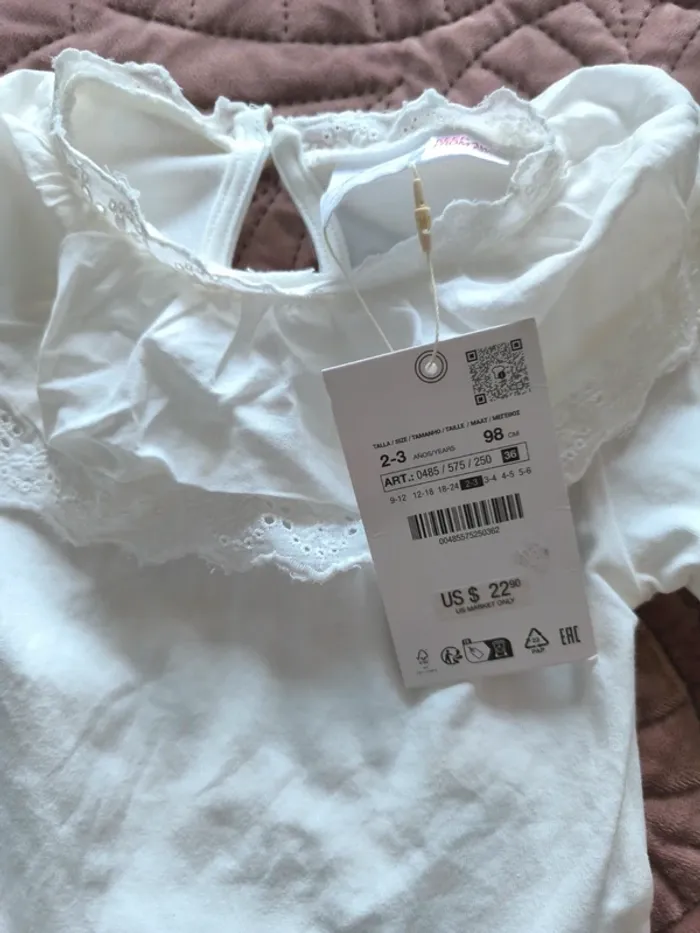 Lot de 2 bodies Zara avec col / un MC et un ML - photo numéro 7
