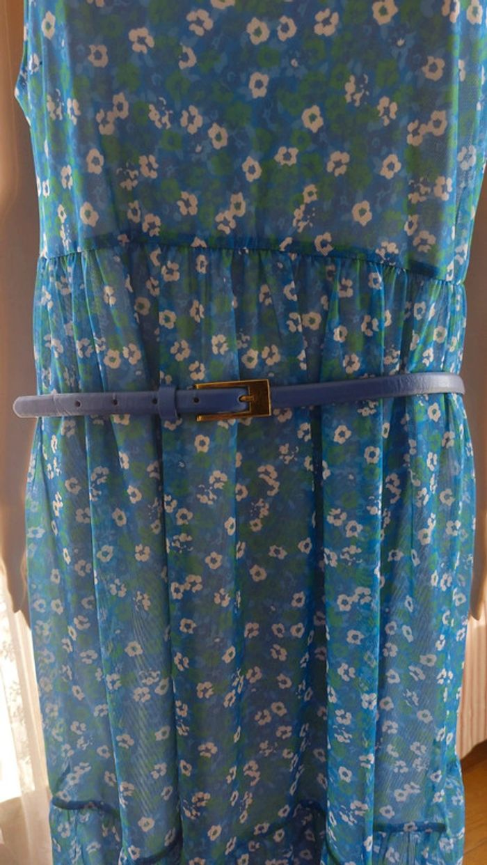 Ceinture Marie Méro en cuir bleu taille 44 - photo numéro 3