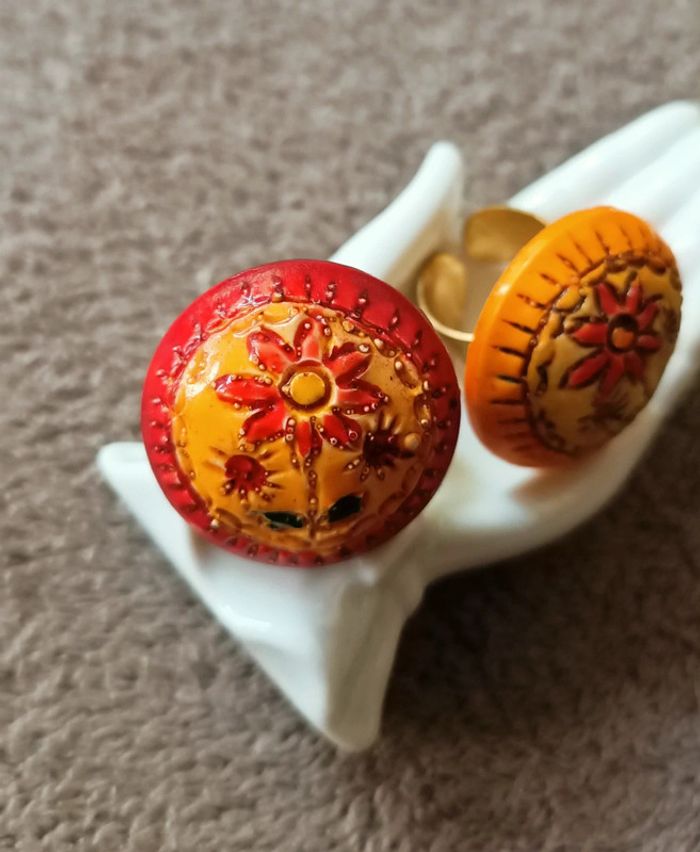 Bagues vintage fleur réglables - photo numéro 2