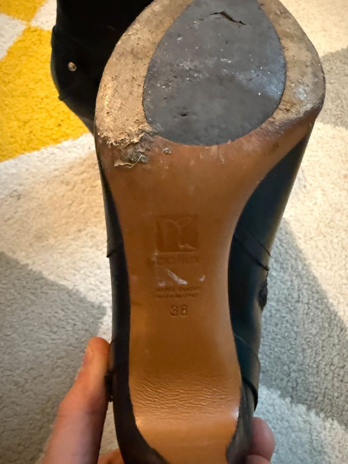 Bottines à talons en cuir Heyraud Taille 38 - photo numéro 5
