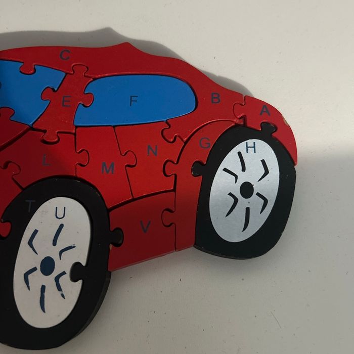 Puzzle bois voiture alphabet et chiffre - photo numéro 5