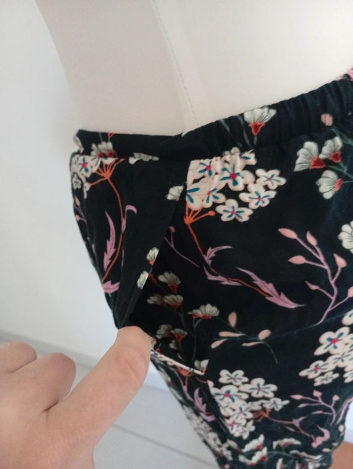 Undiz - Pantalon fluide taille XS | noir - motif floral - photo numéro 4